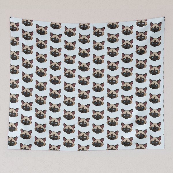 Item preview, Siamese cat face cute illustration designed and sold by Yarafantasyart.