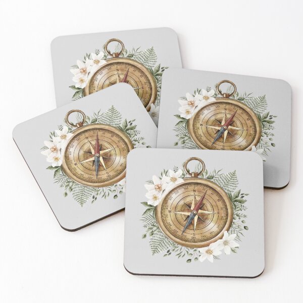 Item preview, Watercolor Floral Compass designed and sold by Nature Hues.