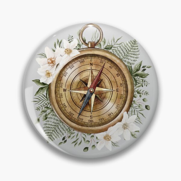 Item preview, Watercolor Floral Compass designed and sold by Nature Hues.
