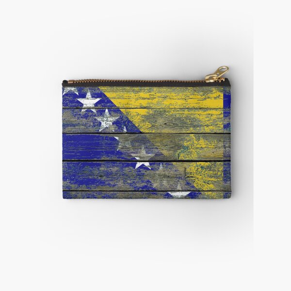 Item preview, Flag of Bosnia-Herzegovina on Rough Wood Boards Effect designed and sold by JeffBartels.