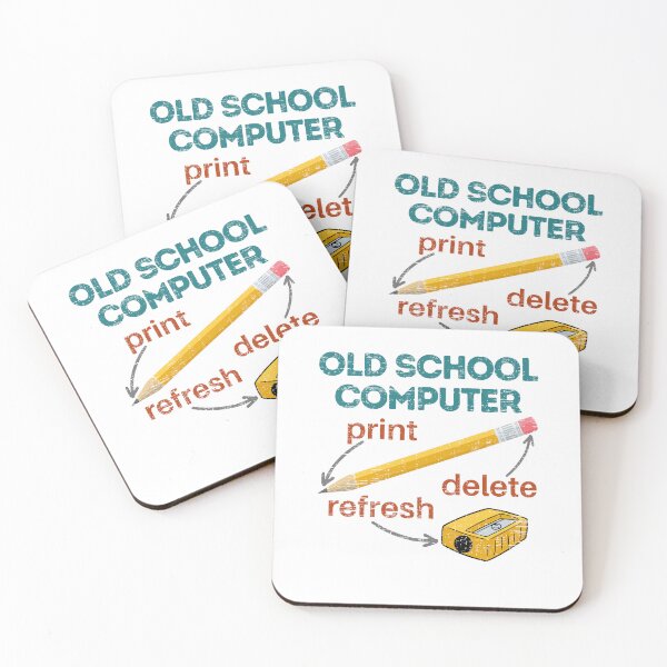 Item preview, Old school computer, Pencil, Sharpener, Erasier, Print Delete, Refresh, Funny designed and sold by facePale.