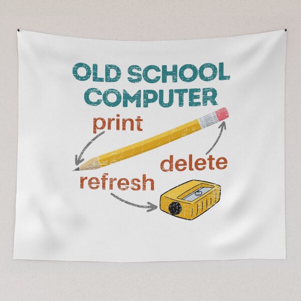 Item preview, Old school computer, Pencil, Sharpener, Erasier, Print Delete, Refresh, Funny designed and sold by facePale.