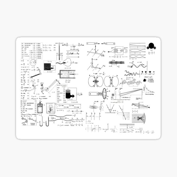 General Physics Formula Set Sticker