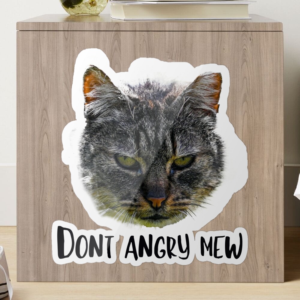 Don't Angry mew funny cat sticker Sticker for Sale by SFmerch