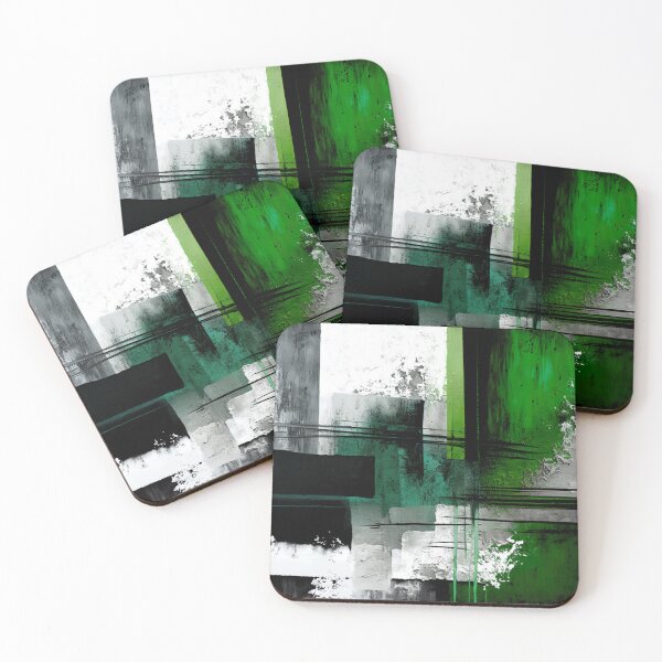Item preview, Abstract Art Design Green Gray Modern designed and sold by ArtfulAmbitions.
