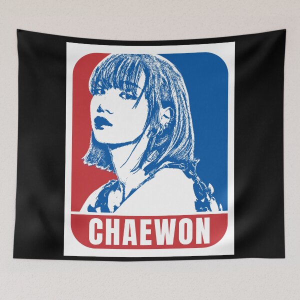 Item preview, LE SSERAFIM Chaewon Sketch Silhouette Blue and Red designed and sold by AliffStudio.