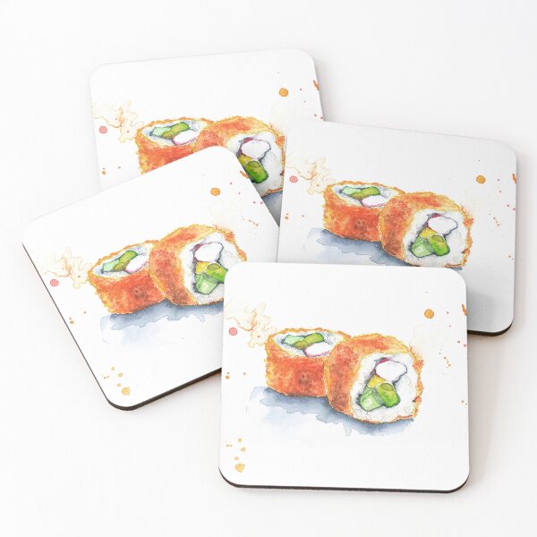 Item preview, Watercolor California Roll Sushi designed and sold by MiraMalt.