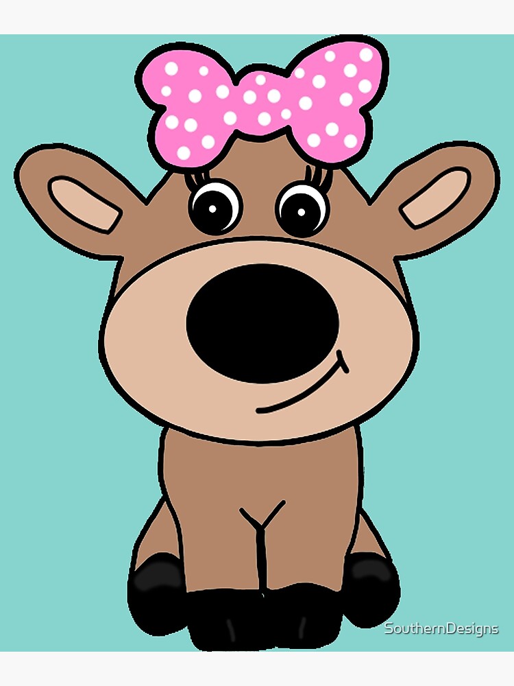 Download "Cute Doe Deer Wearing Hair Bow" Canvas Print by ...