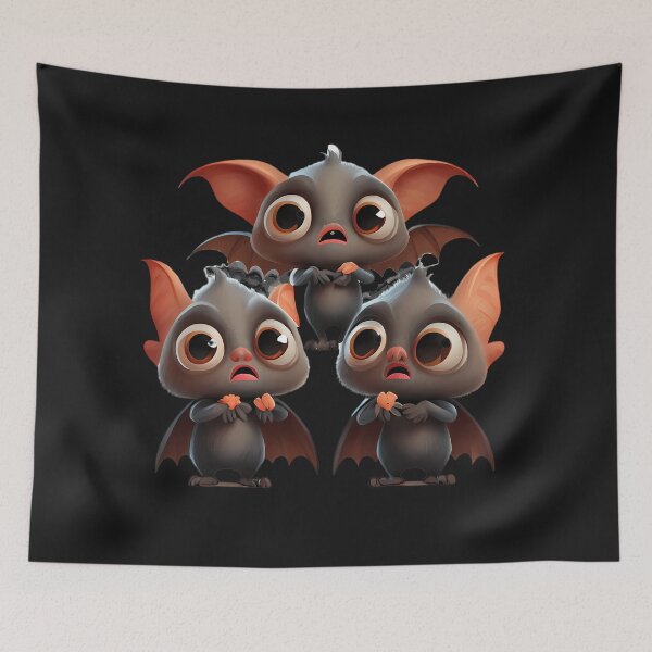 Item preview, Three Puzzled Vampire Bats designed and sold by MTJ-Mushrooms.