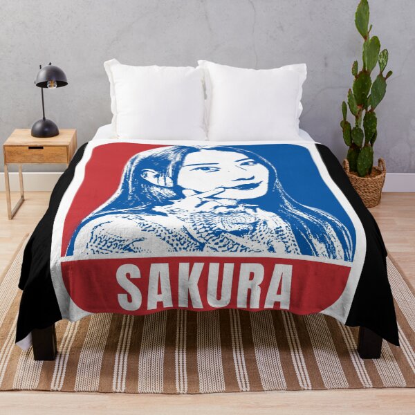 Item preview, LE SSERAFIM Sakura Sketch Silhouette Blue and Red designed and sold by AliffStudio.