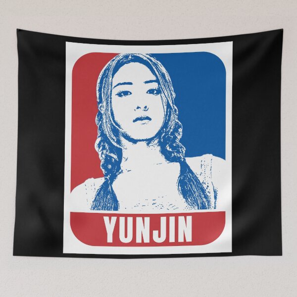 Item preview, LE SSERAFIM Yunjin Sketch Silhouette Blue and Red designed and sold by AliffStudio.