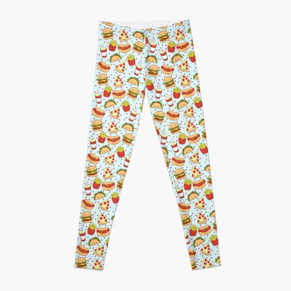 Item preview, Kawaii junk food pattern - pizza Hamburger fries tacos and hotdogs  designed and sold by Yarafantasyart.