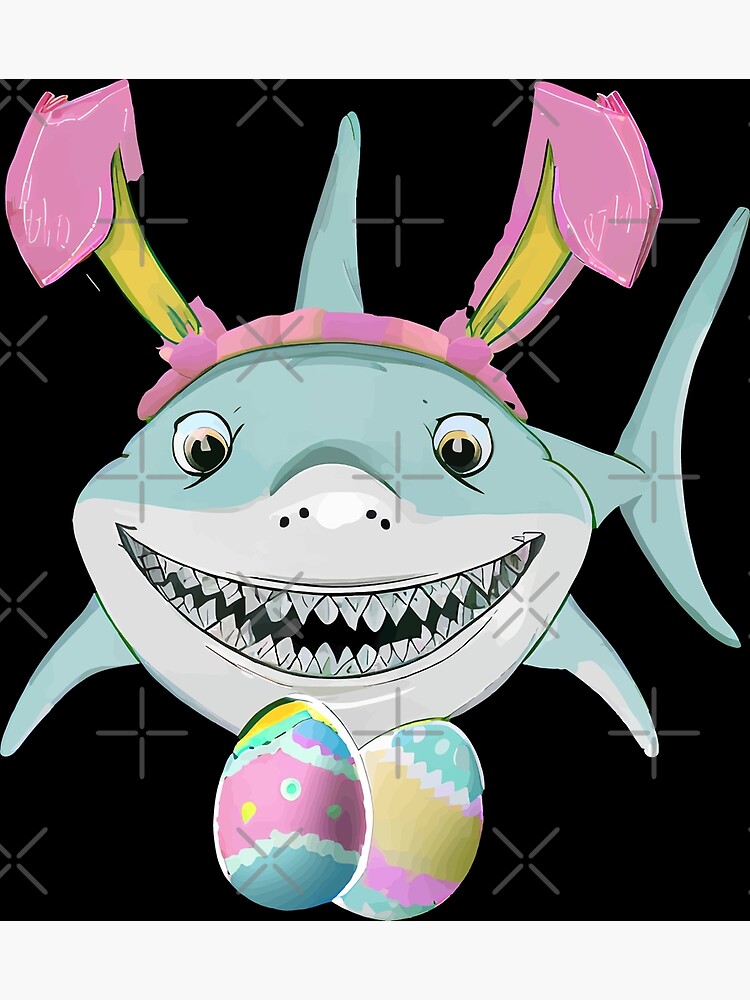 Happy Shark Easter Bunny Egg Shirt Gift For Kids