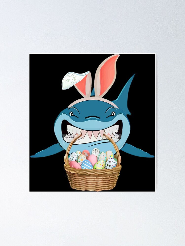 Imagen 1 de 3, Póster con la obra Easter Bunny Shark, Shark Bunny Egg, Shark Easter Day Gifts, Boys Easter Shark, Easter Shark Egg Hunt, Easter Kids Shark Gift, diseñada y vendida por TMelonShop.
