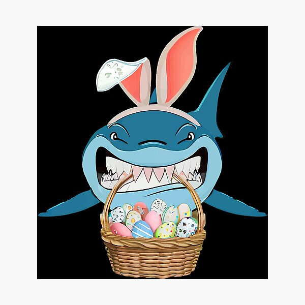 Aperçu de l'œuvre Easter Bunny Shark, Shark Bunny Egg, Shark Easter Day Gifts, Boys Easter Shark, Easter Shark Egg Hunt, Easter Kids Shark Gift créée et vendue par TMelonShop.