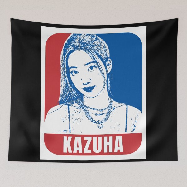 Item preview, LE SSERAFIM Kazuha Sketch Silhouette Blue and Red designed and sold by AliffStudio.