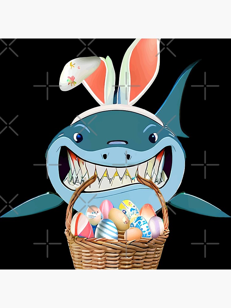 Happy Shark Easter Bunny Egg Shirt Gift For Kids