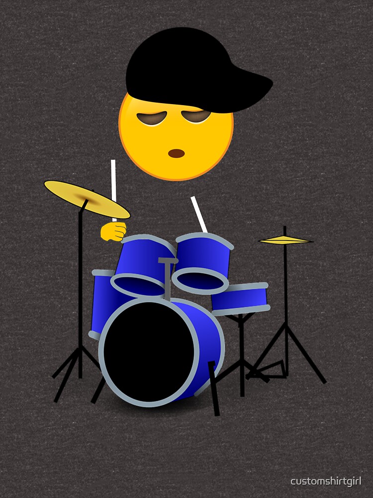 Sudadera con capucha «Batería Emoji tocando el tambor con palos de