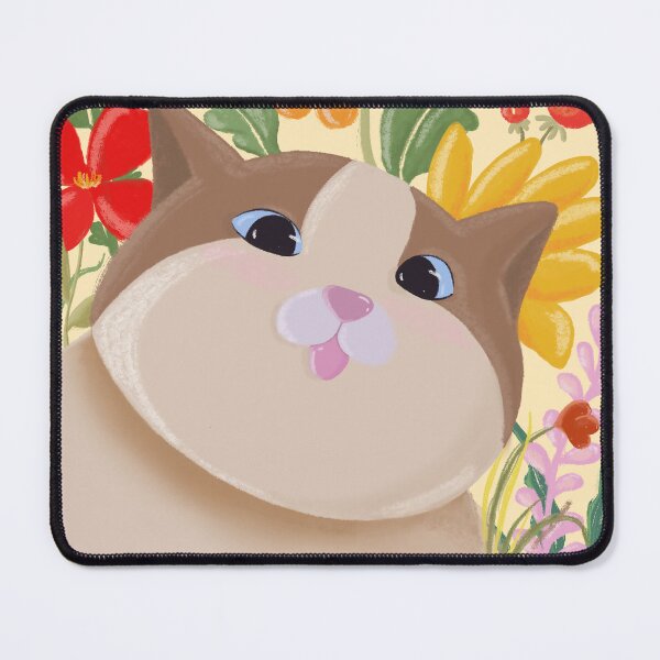 Item preview, cute fat cat in flower field designed and sold by kukkaihk.