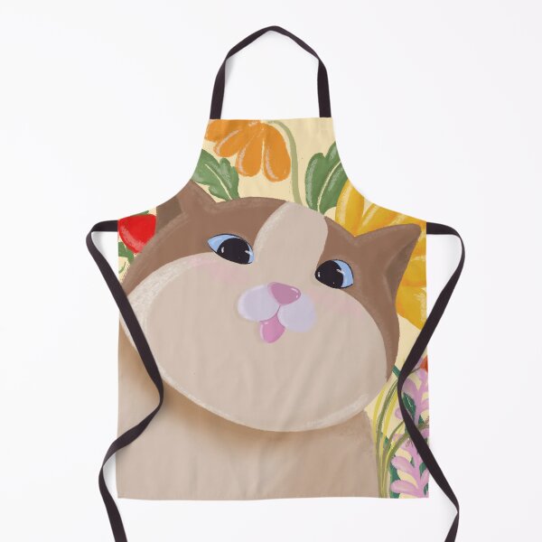 Item preview, cute fat cat in flower field designed and sold by kukkaihk.
