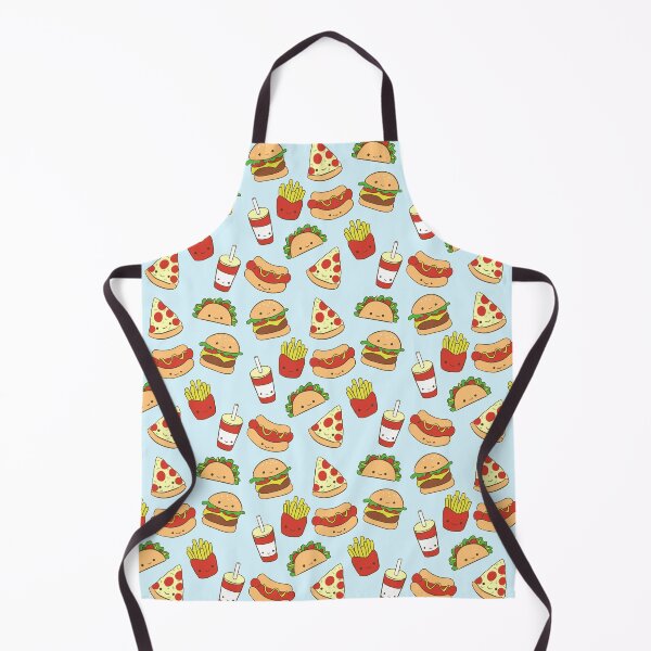 Item preview, Kawaii junk food pattern - pizza Hamburger fries tacos and hotdogs pack designed and sold by Yarafantasyart.