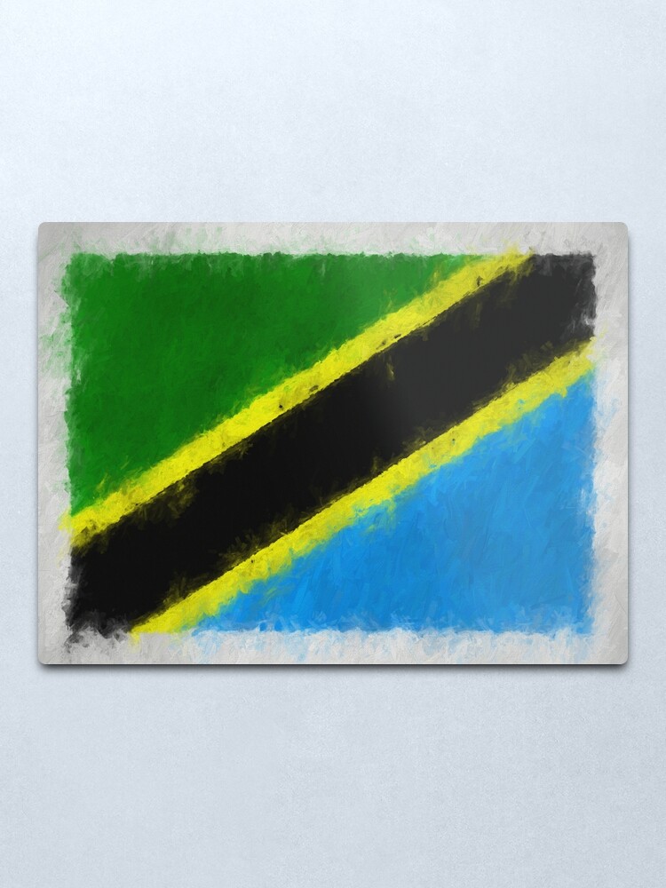 Alternate view of Tanzania Flag Reworked No. 66, Series 4 Metal Print