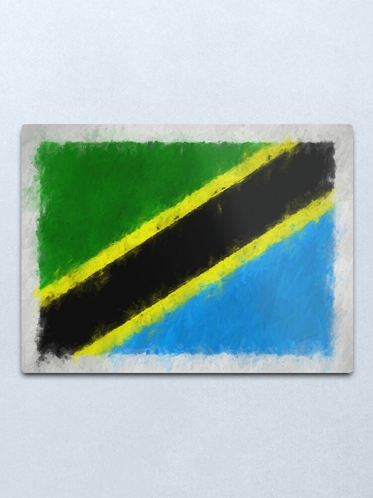 Alternate view of Tanzania Flag Reworked No. 66, Series 4 Metal Print