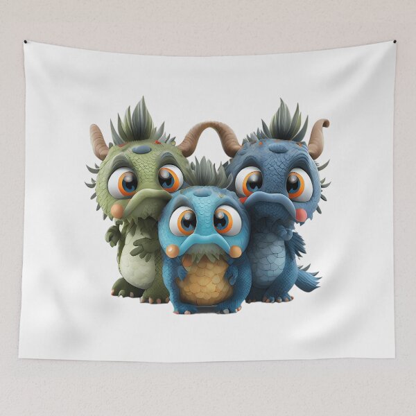 Item preview, Three Baby Bug-Eyed Dragons designed and sold by MTJ-Mushrooms.