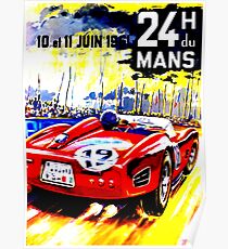 "MANS" Vintage Grand Prix Autorennen Werbung Print Poster