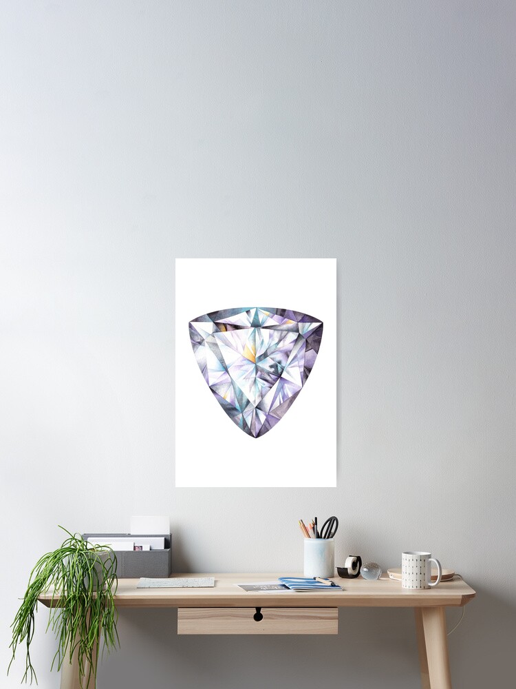 ARTCANVAS White Gray Emerald orders Cut Diamond Jewel Canvas Art Print