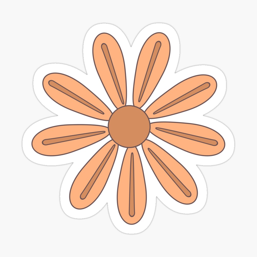 Download premium png of Pale orange flower sticker transparent png by katie  about flower sticker tr…