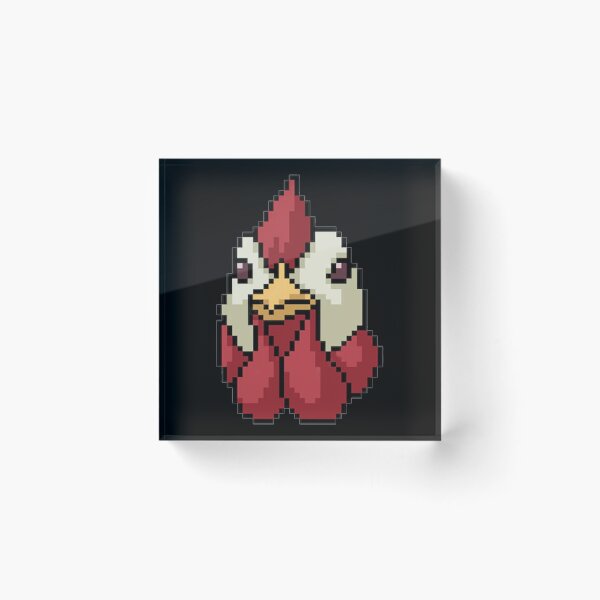 Item preview, Funny Chicken face pixel art  designed and sold by jeejoon.