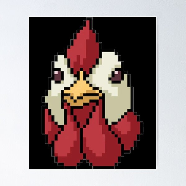Item preview, Funny Chicken face pixel art  designed and sold by jeejoon.