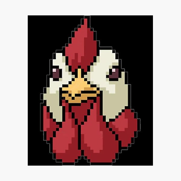 Item preview, Funny Chicken face pixel art  designed and sold by jeejoon.