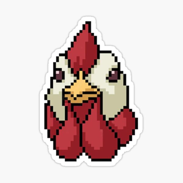 Item preview, Funny Chicken face pixel art  designed and sold by jeejoon.