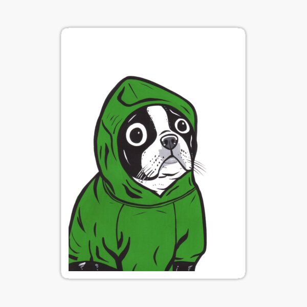 Item preview, Boston Terrier Green Hoodie designed and sold by turddemon.