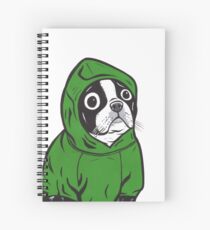 Boston Terrier Green Hoodie Spiral Notebook