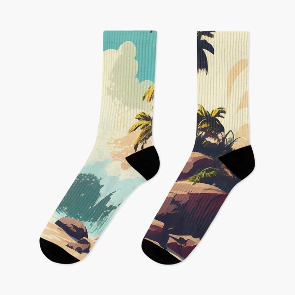 Item preview, A tropical island with palm trees waving designed and sold by PosterManiaRo.
