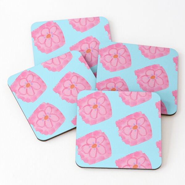 Item preview, watercolour wax resist pink flower designed and sold by Kate Harrison.
