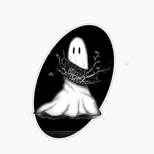 Gothic Horror Sticker Pack of 50 Black and White Ghost Stickers