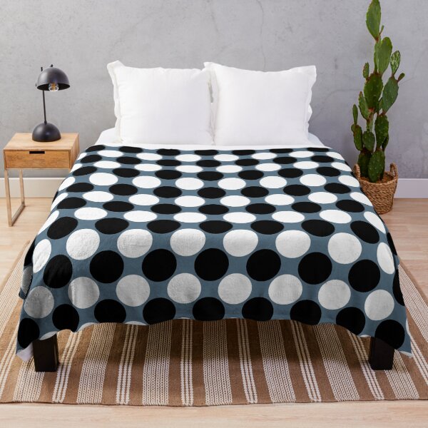 Item preview, Giant Black and White Polka Dots On Stone Blue designed and sold by POLKAIWERX.