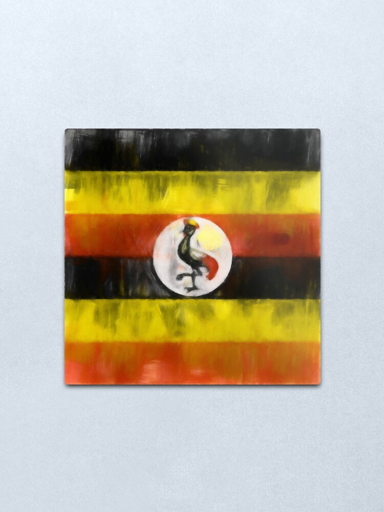 Alternate view of Uganda Flag Reworked No. 1, Series 1 Metal Print