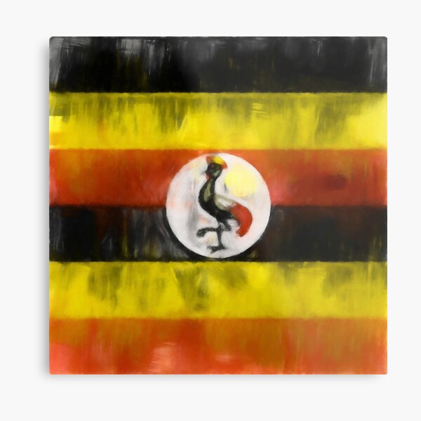 Uganda Flag Reworked No. 1, Series 1 Metal Print