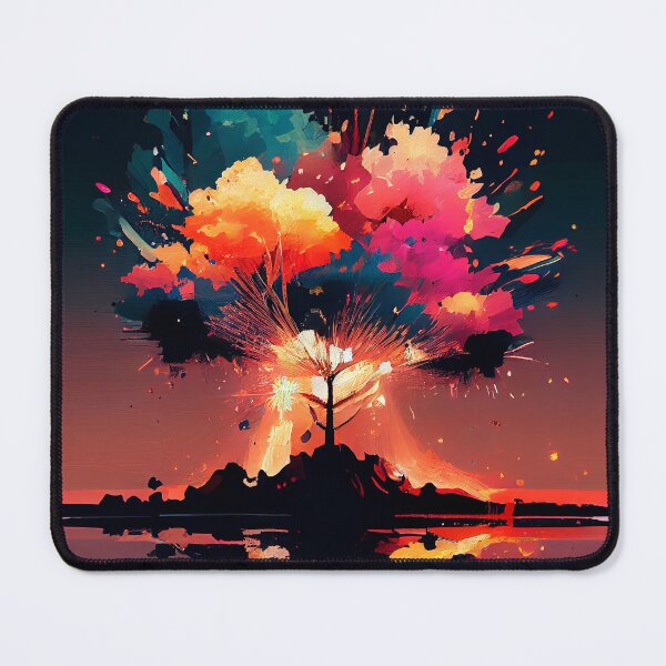 Item preview, Vulcano Fireworks, amazing fireworks display over the volcano, designed and sold by PosterManiaRo.