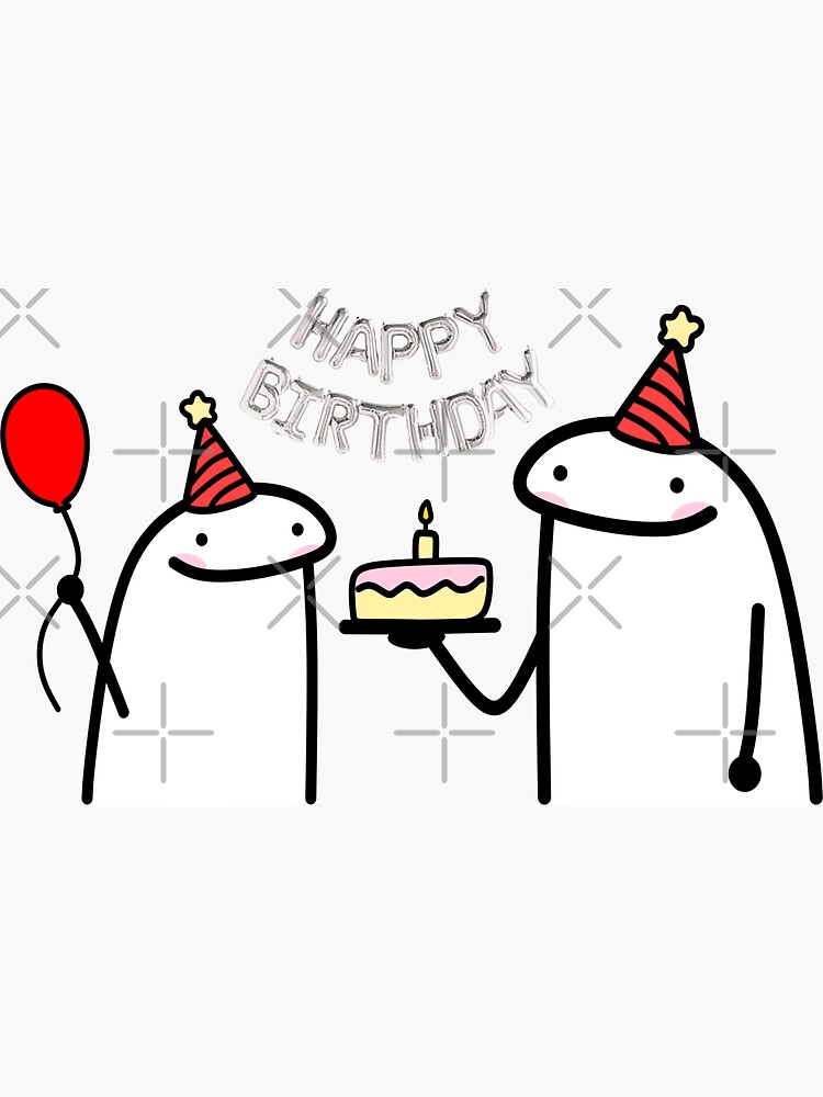 Happy Birthday Flork Meme Funny Cake: vetor stock (livre de