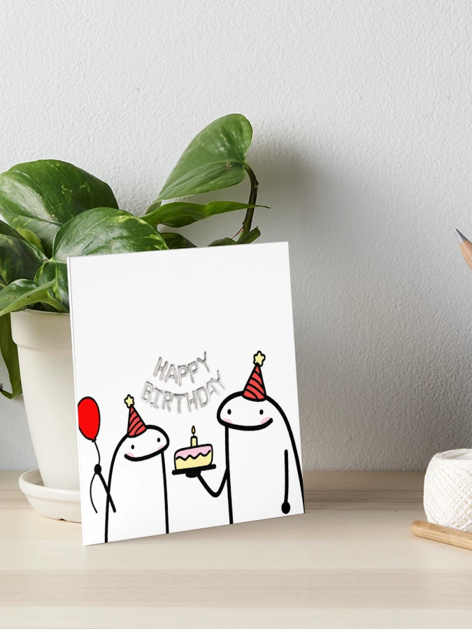 Flork cake Happy birthday meme Mounted Print for Sale by