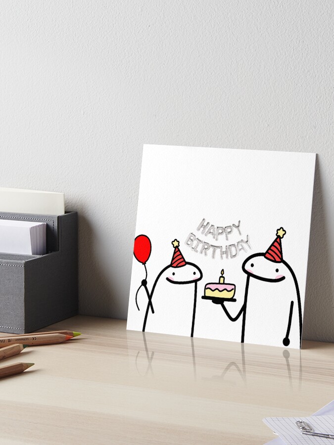 Flork cake Happy birthday meme Art Board Print for Sale by