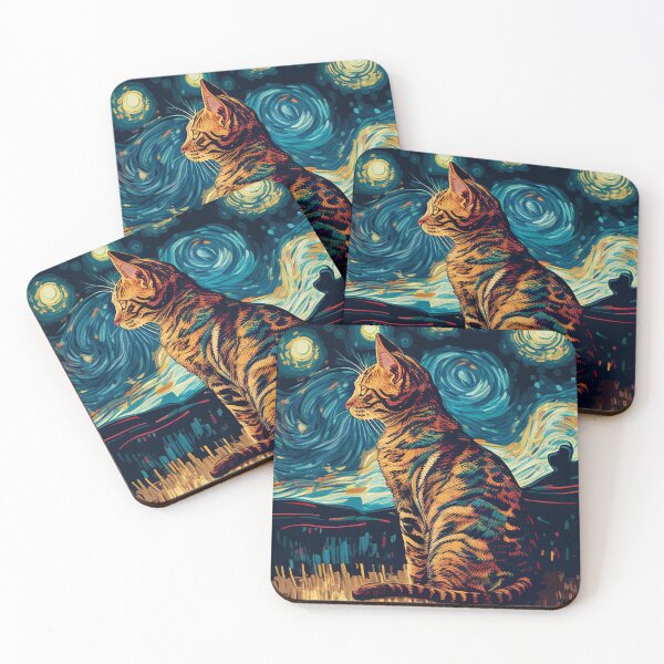 Item preview, Bengal Cat Van Gogh | Impressionism | Cat Poster designed and sold by Pumpiryap.
