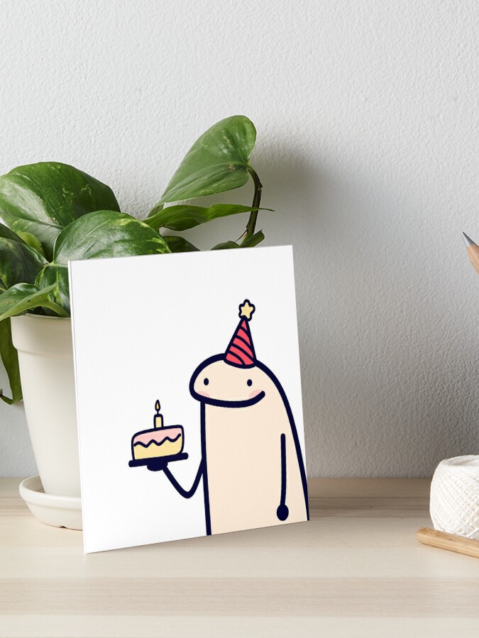 Flork cake Happy birthday meme Art Board Print for Sale by