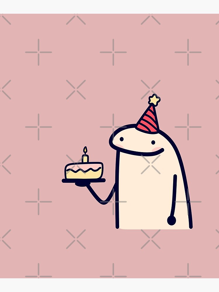 Flork cake Happy birthday meme Mounted Print for Sale by